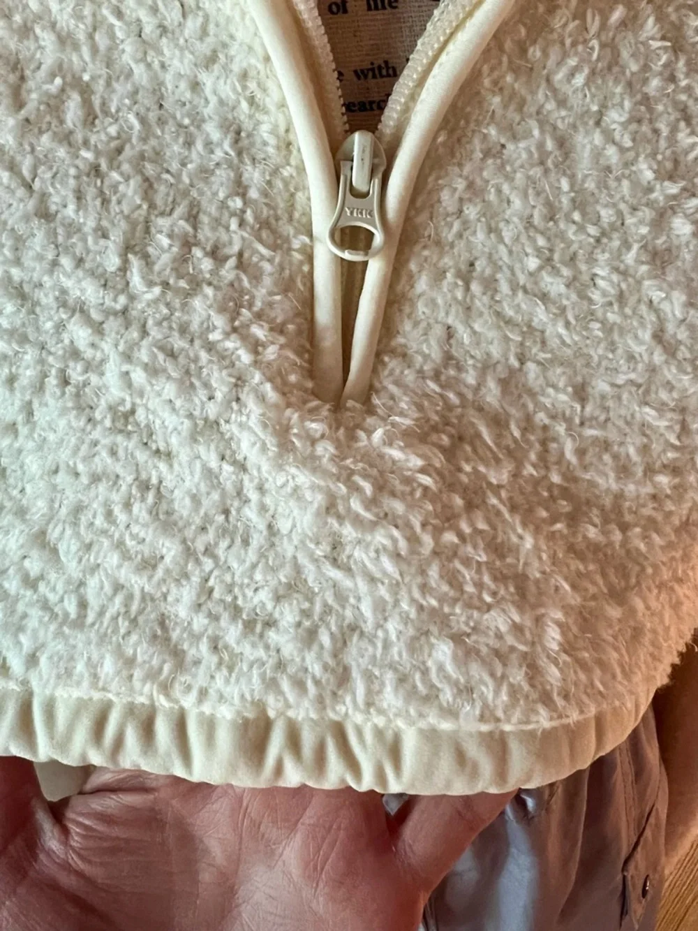 🔆☀️🌸SKIMS Cozy Cropped Half-Zip Pullover in Bone🌸☀️🔆 - Picture 10 of 16